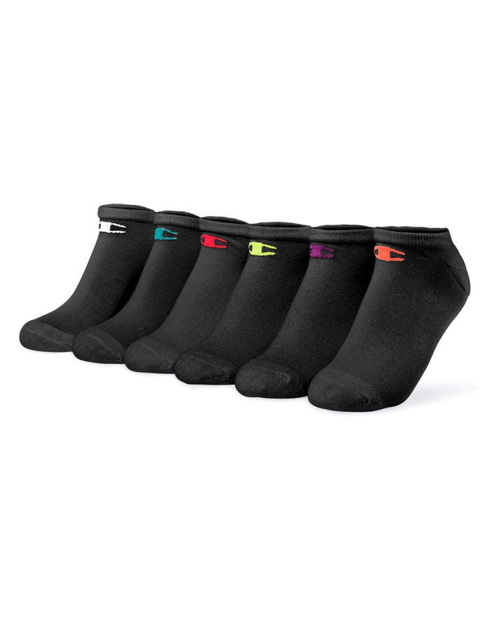 Champion Womens Socks NZ - Performance Low-Cut 6-Pairs Black ( 3697-SUVHJ )